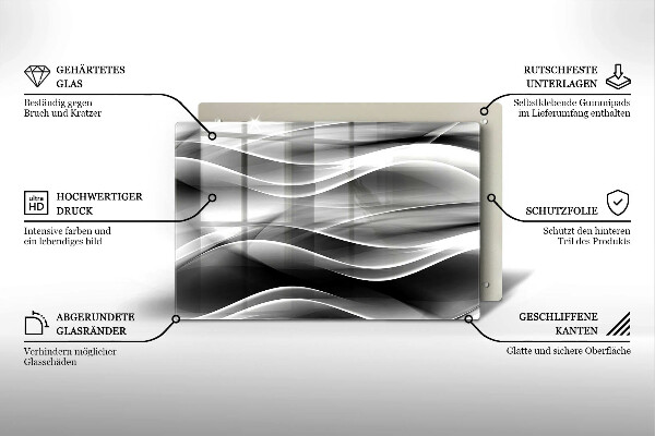 Glas Ceranfeldabdeckung Abstraktion sanfte Linien