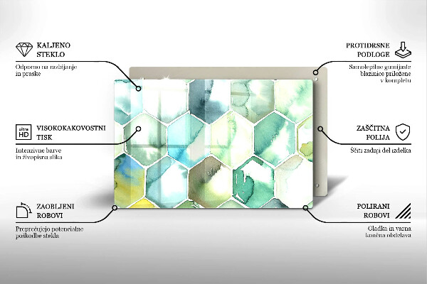Glas Ceranfeldabdeckung Aquarell-Sechsecke