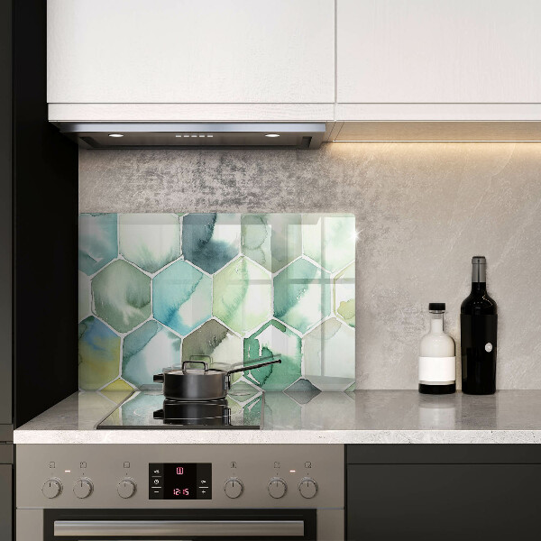 Glas Ceranfeldabdeckung Aquarell-Sechsecke