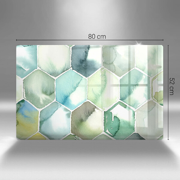 Glas Ceranfeldabdeckung Aquarell-Sechsecke
