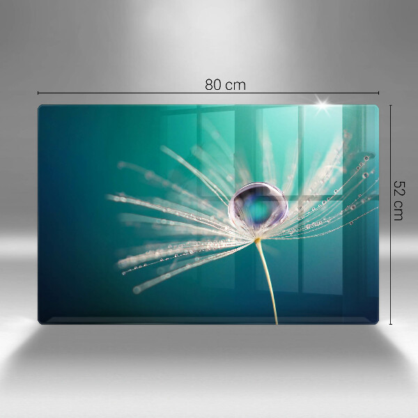 Glas Ceranfeldabdeckung Tau auf einem Löwenzahn