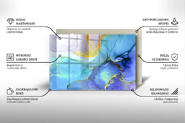 Glas Ceranfeldabdeckung Gebrochener Goldstein
