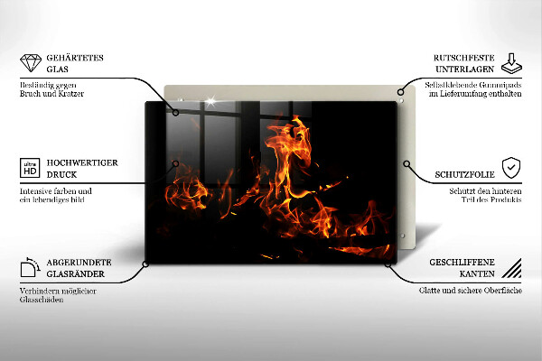 Glas Ceranfeldabdeckung Zünde eine lebendige Flamme an