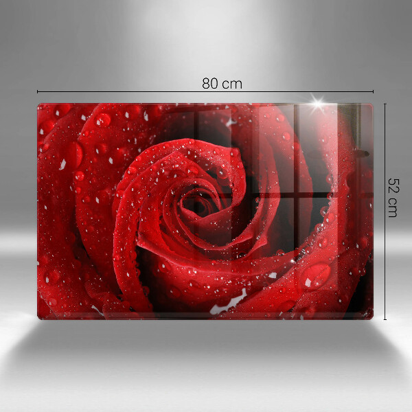 Glas Herdabdeckplatte Rosenblütenblätter