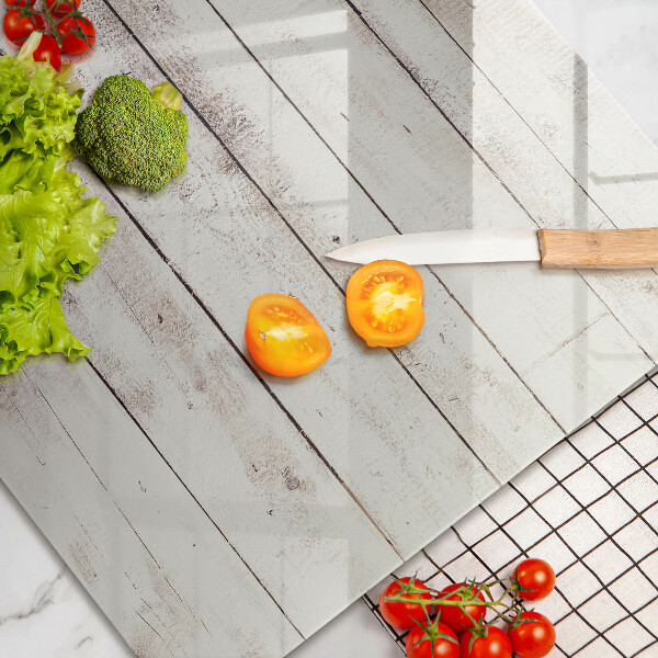 Glas Herdabdeckplatte Alte Holzbretter