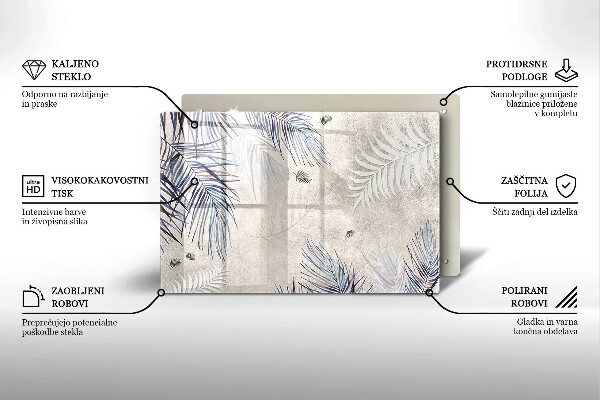 Glas Ceranfeldabdeckung Subtile Blätter