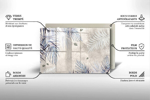 Glas Ceranfeldabdeckung Subtile Blätter