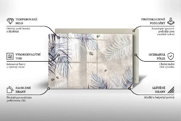Glas Ceranfeldabdeckung Subtile Blätter