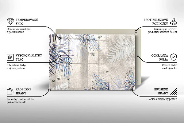 Glas Ceranfeldabdeckung Subtile Blätter