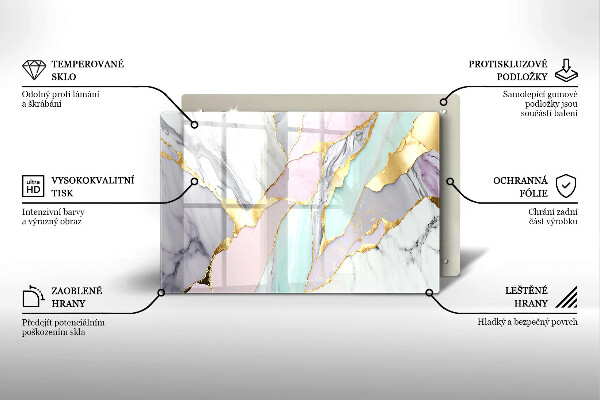 Glas Ceranfeldabdeckung Pastellmarmor