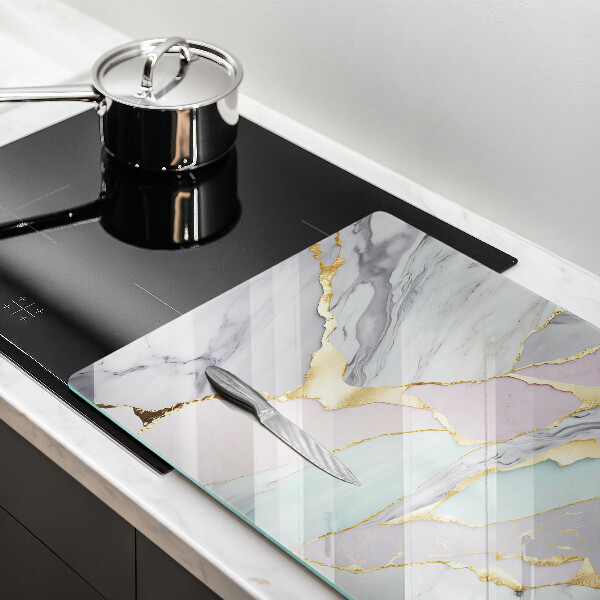 Glas Ceranfeldabdeckung Pastellmarmor
