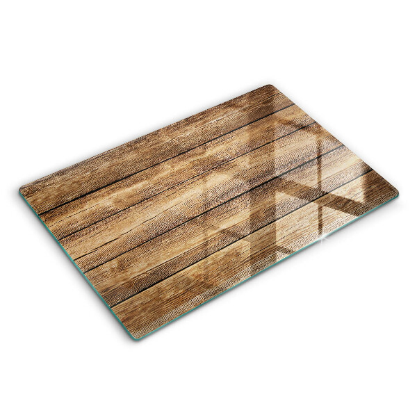 Glas Herdabdeckplatte Bretter mit Holzstruktur