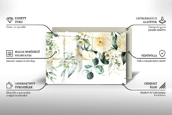 Glas Ceranfeldabdeckung Aquarellblumen