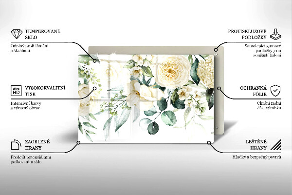 Glas Ceranfeldabdeckung Aquarellblumen