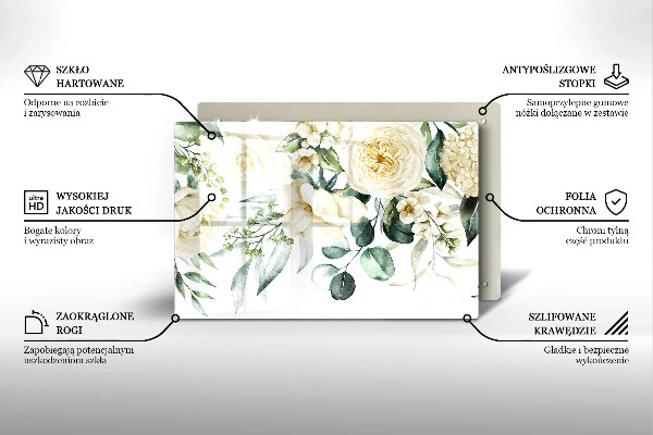 Glas Ceranfeldabdeckung Aquarellblumen