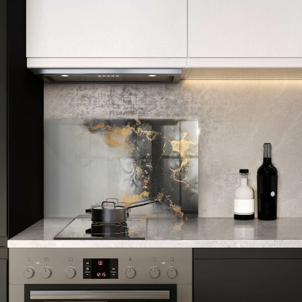 Glas Ceranfeldabdeckung Abstraktion mit Gold