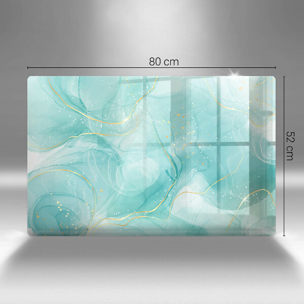 Glas Ceranfeldabdeckung Blaue und goldene Abstraktion