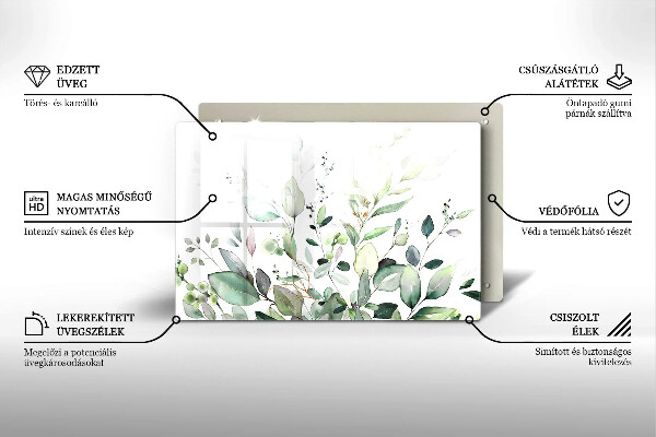 Glas Ceranfeldabdeckung Aquarellpflanzen