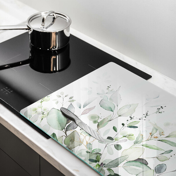 Glas Ceranfeldabdeckung Aquarellpflanzen