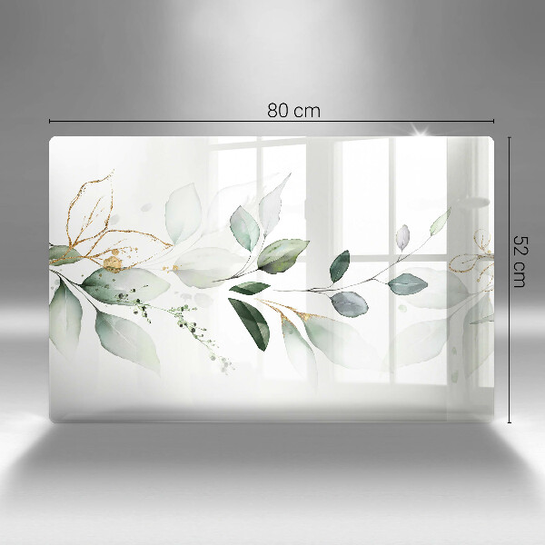 Glas Ceranfeldabdeckung Aquarellblätter