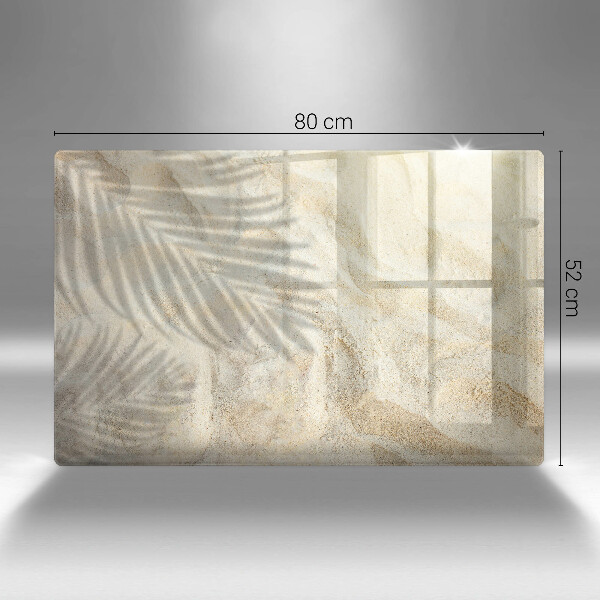 Glas Ceranfeldabdeckung Palmblätter und Sand