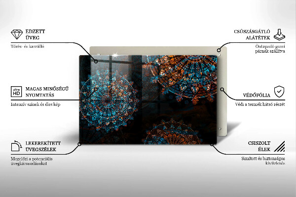 Glas Ceranfeldabdeckung Boho-Vintage-Räder