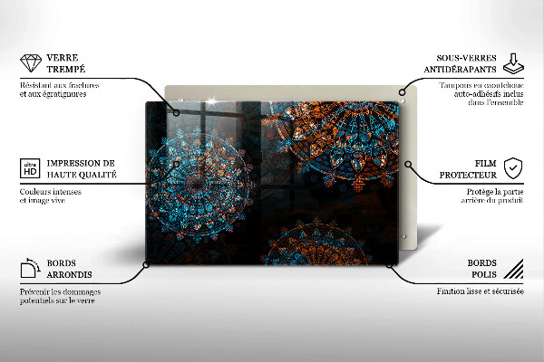 Glas Ceranfeldabdeckung Boho-Vintage-Räder