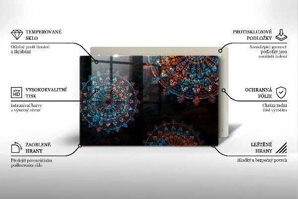 Glas Ceranfeldabdeckung Boho-Vintage-Räder