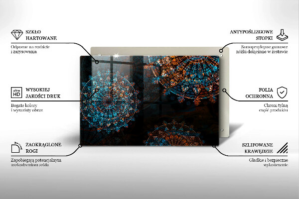 Glas Ceranfeldabdeckung Boho-Vintage-Räder