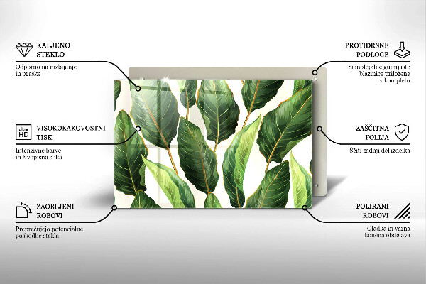 Glas Ceranfeldabdeckung Bananenblätter