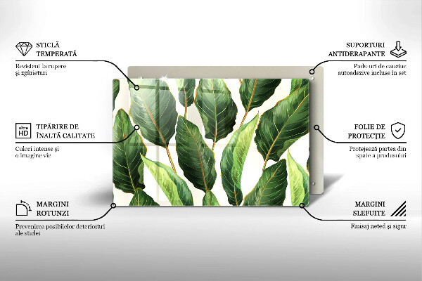 Glas Ceranfeldabdeckung Bananenblätter
