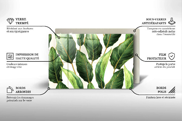 Glas Ceranfeldabdeckung Bananenblätter