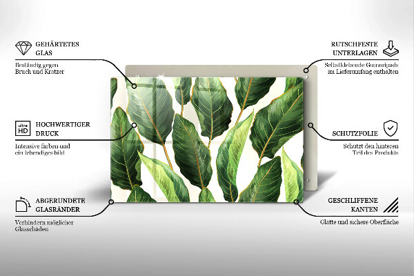 Glas Ceranfeldabdeckung Bananenblätter