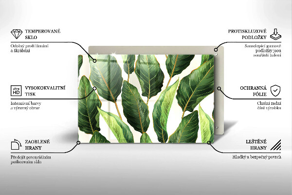 Glas Ceranfeldabdeckung Bananenblätter