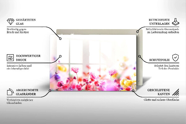 Glas Ceranfeldabdeckung Blumenwiese