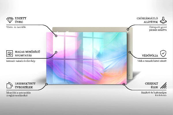 Glas Ceranfeldabdeckung Pastellfedern