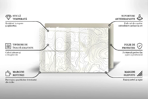 Glas Ceranfeldabdeckung Linienkunstdesign