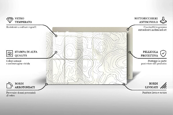 Glas Ceranfeldabdeckung Linienkunstdesign
