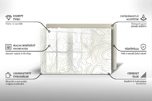 Glas Ceranfeldabdeckung Linienkunstdesign