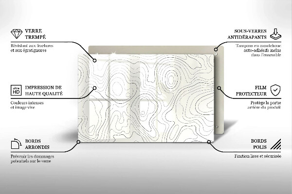 Glas Ceranfeldabdeckung Linienkunstdesign