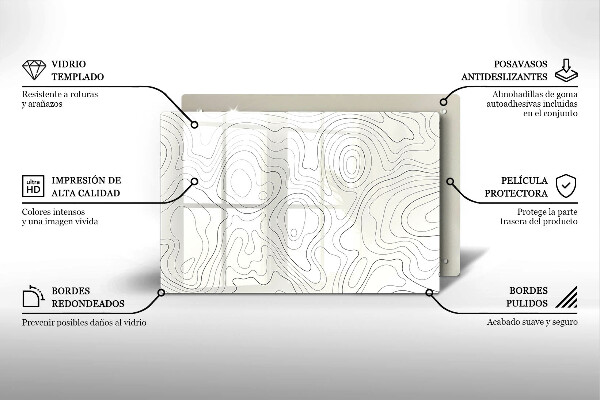 Glas Ceranfeldabdeckung Linienkunstdesign