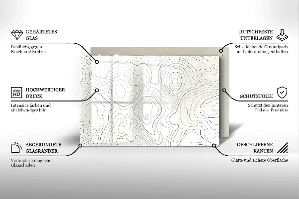 Glas Ceranfeldabdeckung Linienkunstdesign