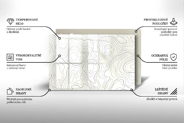 Glas Ceranfeldabdeckung Linienkunstdesign