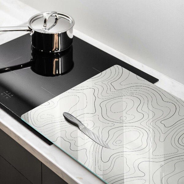 Glas Ceranfeldabdeckung Linienkunstdesign