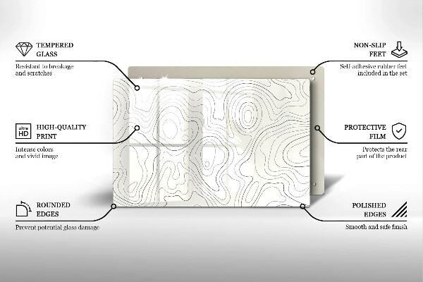 Glas Ceranfeldabdeckung Linienkunstdesign