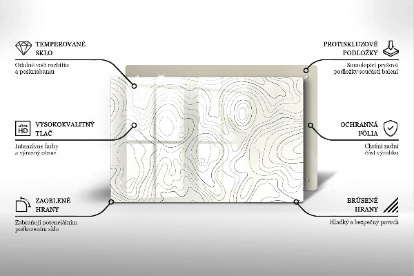 Glas Ceranfeldabdeckung Linienkunstdesign