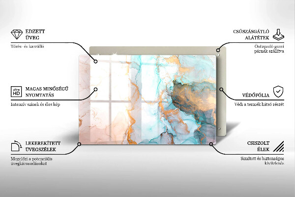 Glas Ceranfeldabdeckung Marmorabstraktion
