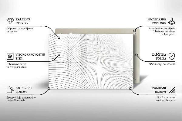 Glas Herdabdeckplatte Modernes Linienmuster