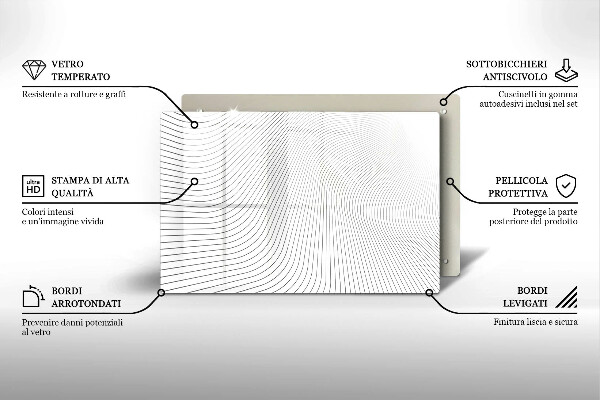 Glas Herdabdeckplatte Modernes Linienmuster