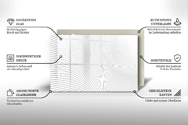 Glas Herdabdeckplatte Modernes Linienmuster